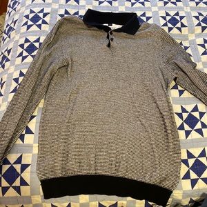 Lightly worn, button polo, long sleeve